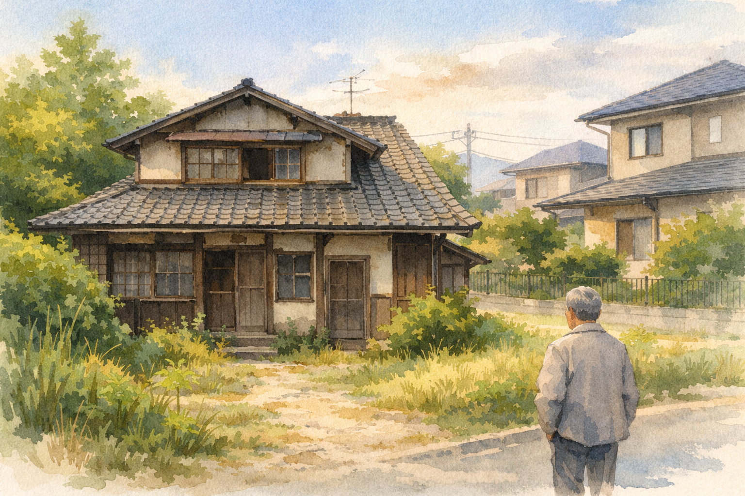 富山市の築年数が経った空き家のイメージ（解体するかそのまま売るか迷っている状態）