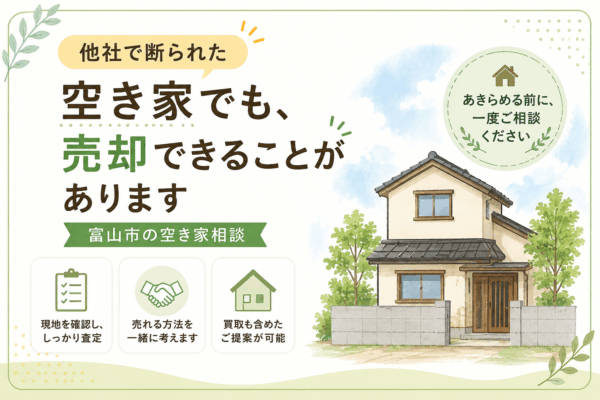 他社で断られた空き家でも売却できることがあります｜富山市の空き家売却相談