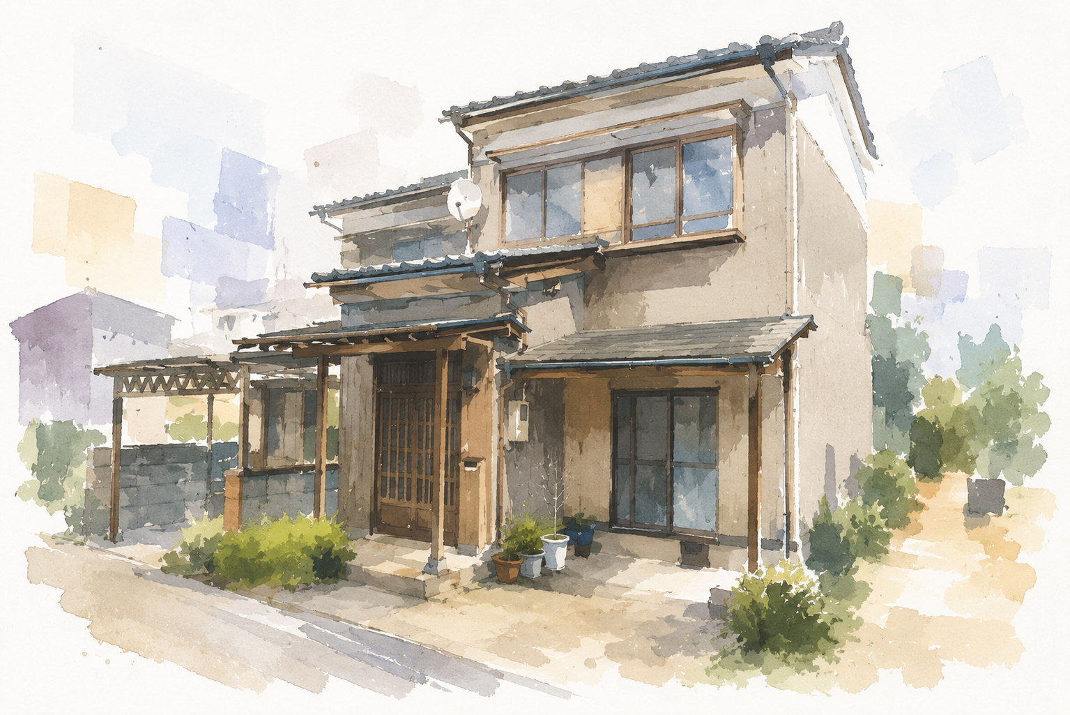 富山市水橋の借地権付き長屋住宅の外観イメージ