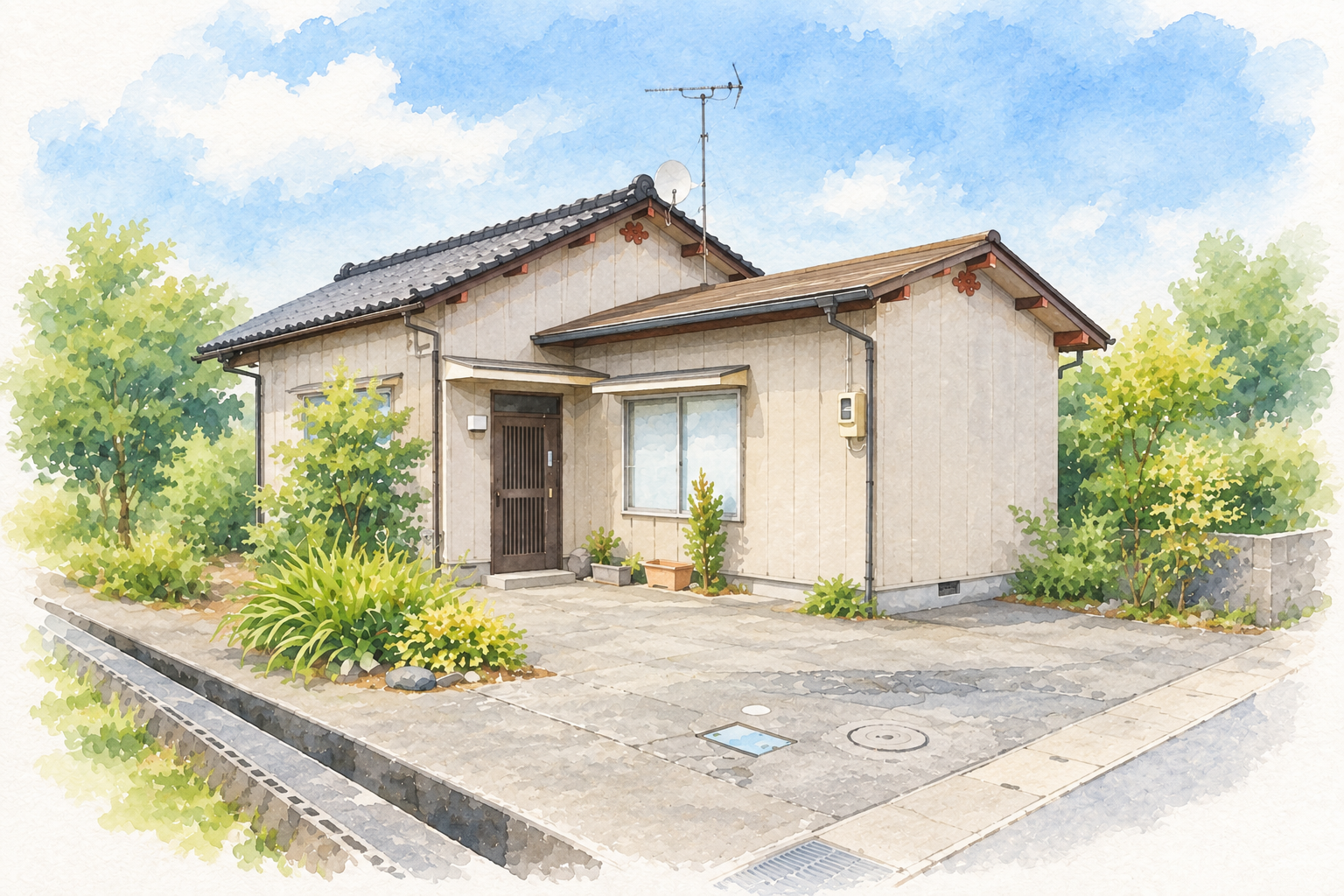 富山市上大久保（旧大沢野町）の中古住宅買取事例の外観イメージ